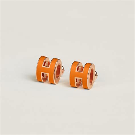 hermes orange earrings|hermes loop earrings.